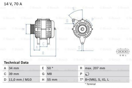 Генератор BOSCH 0 986 083 880 (фото 1)