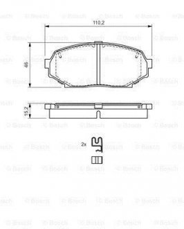 Комплект тормозных колодок, дисковый тормоз BOSCH 0 986 424 303 (фото 1)