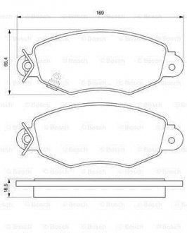 Тормозные колодки, дисковый тормоз (набор) BOSCH 0986424691 (фото 1)