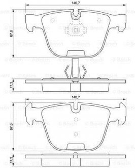 Гальмівні колодки, дискове гальмо (набір) BOSCH 0986424698 (фото 1)