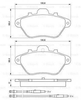 Комплект тормозных колодок, дисковый тормоз BOSCH 0 986 460 956 (фото 1)