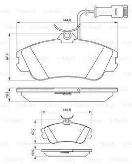 Комплект тормозных колодок, дисковый тормоз BOSCH 0986461115 (фото 1)