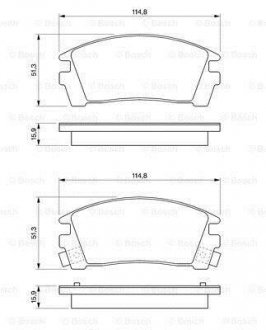 Тормозные колодки, дисковый тормоз (набор) BOSCH 0986461760 (фото 1)