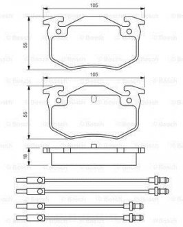 Комплект тормозных колодок, дисковый тормоз BOSCH 0986466350 (фото 1)