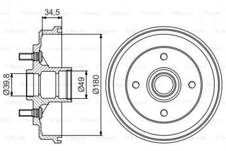 Тормозный барабан BOSCH 0 986 477 159 (фото 1)