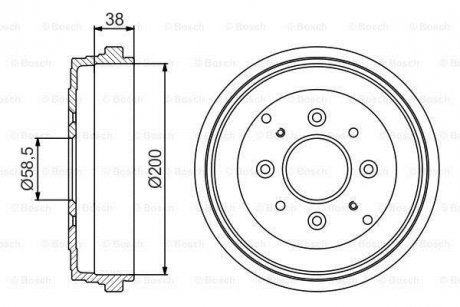 Гальмівний барабан задн SKODA FAVORIT, FAVORIT FORMAN, FAVORIT/KOMBI 1.3 06.88-06.97 BOSCH 0 986 477 174
