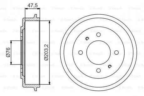Тормозный барабан BOSCH 0986477180