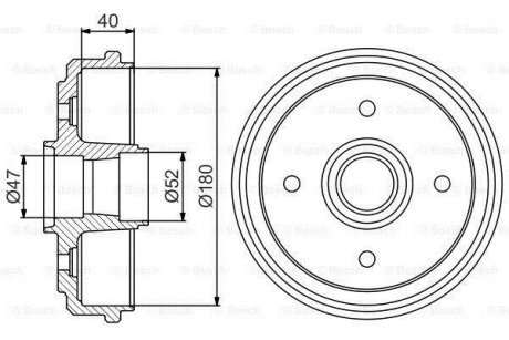 Тормозный барабан BOSCH 0 986 477 192 (фото 1)