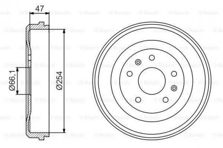 Тормозный барабан BOSCH 0 986 477 193 (фото 1)