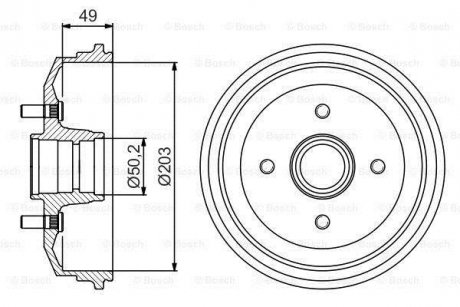 Тормозный барабан BOSCH 0986477226 (фото 1)