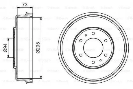 Гальмівний барабан MITSUBISHI L200/Pajero \'\'2.5-3.5 \'\'05>> - кр. 1 шт BOSCH 0986477232