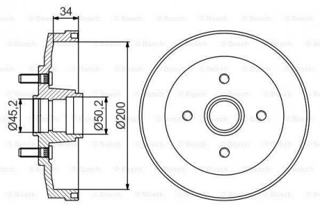 Тормозный барабан BOSCH 0 986 477 250 (фото 1)