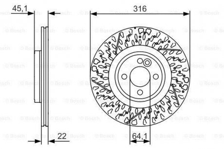 Гальмівний диск MINI P. 1,6 08- BOSCH 0986479583 (фото 1)