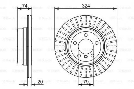 Тормозной диск BMW 7(E65,E66) 730i,iL 04-08 R BOSCH 0986479671 (фото 1)