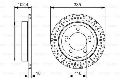 Тормозной диск TOYOTA Land Cruiser J6/J7/J10 'R'98-07 BOSCH 0986479A61