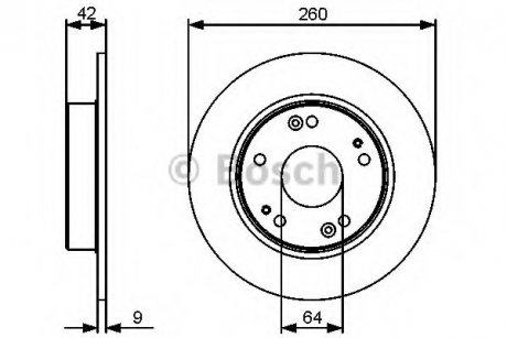 TARCZA HAM. ACURA ILX 1.5 HYBRID 82KW/ 111PS 1.5L 09.2012 - 08.2014 BOSCH 0986479C63