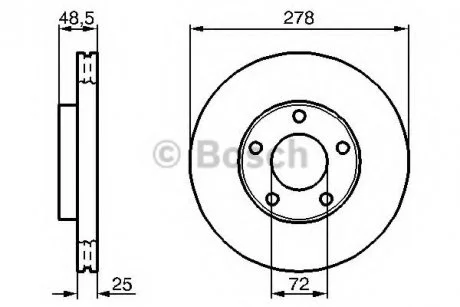 TARCZA HAM. MAZDA 3 1.4 HATCHBACK [BK] 59KW/ 80PS 1.3L 08.2003 - 12.2008 BOSCH 0986479C68