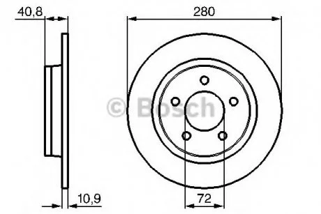 TARCZA HAM. MAZDA 3 2.0 HATCHBACK [BK] 110KW/ 150PS 2.0L 07.2003 - 12.20 BOSCH 0986479C79