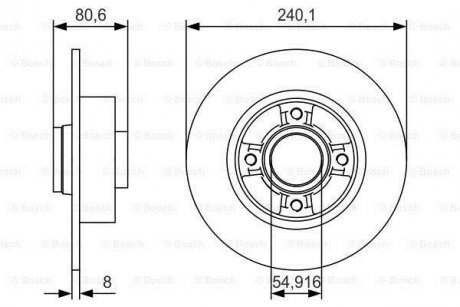 Гальмівний диск RENAULT Clio/Megane/Modus/Twingo/Wind \'\'R \'\'1.2-2.0 \'\'02>> PR2 BOSCH 0986479S37 (фото 1)