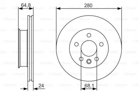 Тормозной диск VW California/Caravelle/Multivan/Transporter T4 F&#039;2,5&#039;90-03 PR2 BOSCH 0986479S80 (фото 1)
