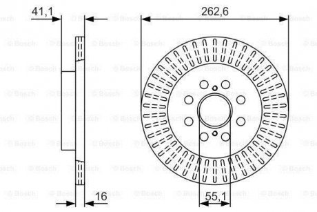 Тормозной диск вентилируемый LEXUS RX III 263 мм BOSCH 0986479V35 (фото 1)