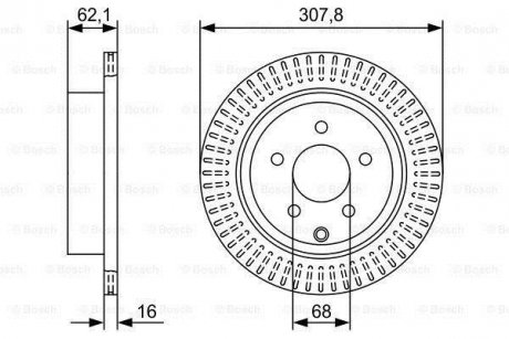 Тормозной диск INFINITI/NISSAN FX/M/Q70/Q50/JX/QX60/QX70/FX35/Murano/Pathfinder 'R'3,5-4,508- BOSCH 0986479W11 (фото 1)