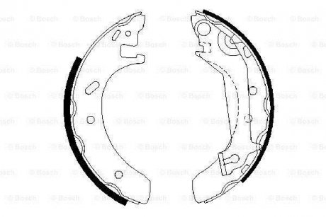 Тормозные колодки, барабанные BOSCH 0986487523