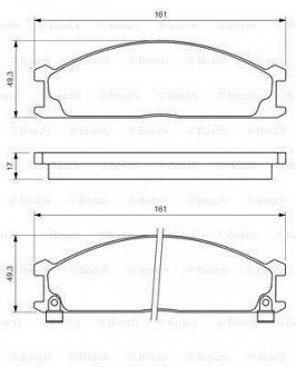 Комплект тормозных колодок, дисковый тормоз BOSCH 0 986 493 480 (фото 1)