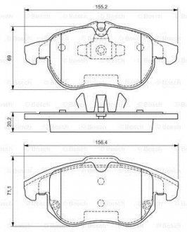 Тормозные колодки, дисковые. BOSCH 0986494073 (фото 1)