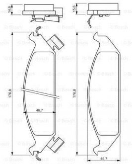 Комплект тормозных колодок, дисковый тормоз BOSCH 0986494313 (фото 1)