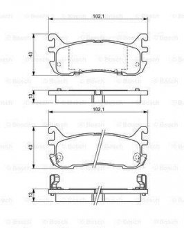 Комплект тормозных колодок, дисковый тормоз BOSCH 0 986 494 341 (фото 1)