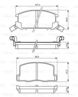 Комплект тормозных колодок, дисковый тормоз BOSCH 0 986 494 412 (фото 1)