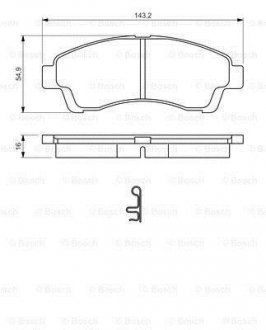 Комплект гальмівних колодок передн, MAZDA B-SERIE 2.2-2.6 01.85-06.99 BOSCH 0 986 494 503 (фото 1)