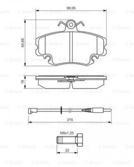 Колодки гальмівні BOSCH 0986494522 (фото 1)