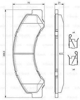 Гальмівні колодки, дискові BOSCH 0986494677 (фото 1)