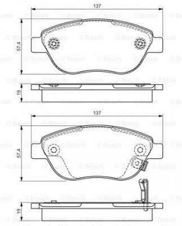 Тормозные колодки пер.Opel Corsa D, FIAT 500 BOSCH 0986495103 (фото 1)