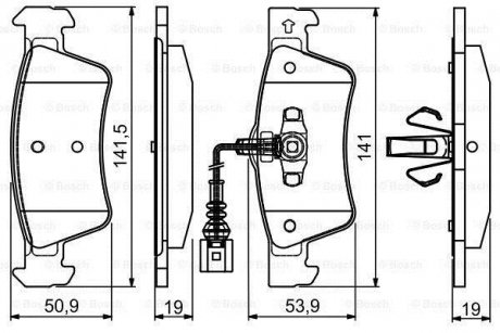 Комплект гальмівних колодок (дискових) BOSCH 0986495115 (фото 1)