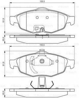 Дисковые тормозные колодки BOSCH 0986495161 (фото 1)