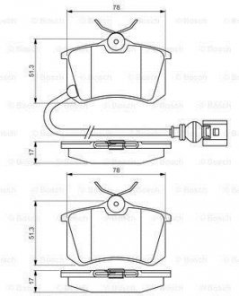VW Тормозные колодки задн.Audi,Seat,Skoda Fabia,Polo 01- BOSCH 0986495239 (фото 1)