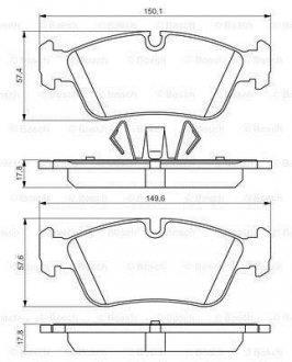 Комплект тормозных колодок, дисковый тормоз BOSCH 0986495276 (фото 1)