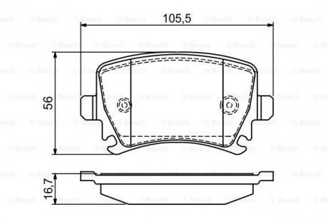 Комплект тормозных колодок, дисковый тормоз BOSCH 0986495453 (фото 1)