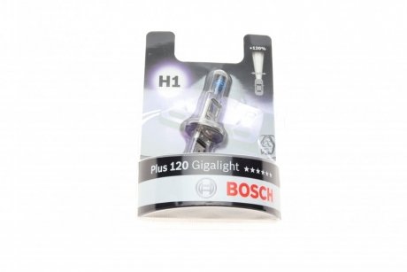 Лампа розжарювання H1 12V 55W GigaLight +120 (blister 1шт) ((вир-во) BOSCH 1 987 301 108