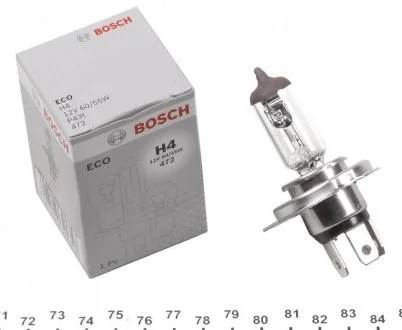 Лампа галогенова H4 12V 60/55W P43t ECO (вір-во) BOSCH 1987302803