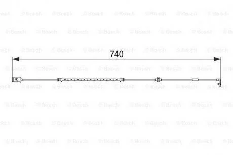 Датчик зносу гальмівних колодок передн OPEL ASTRA G, ASTRA G CLASSIC, ASTRA G/KOMBI, ZAFIRA A 1.2-2.2D 02.98-12.09 BOSCH 1987474587 (фото 1)