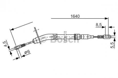 Трос, стояночная тормозная система BOSCH 1987477011 (фото 1)