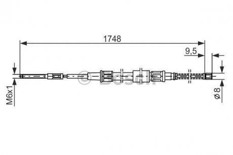 Трос, стоянкова гальмівна система BOSCH 1987477046 (фото 1)