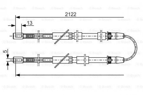 Трос ручного гальма BOSCH 1987482010 (фото 1)