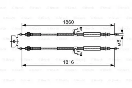 Трос ручного гальма BOSCH 1 987 482 019