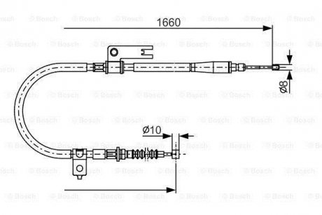 Трос, стояночная тормозная система BOSCH 1987482153 (фото 1)