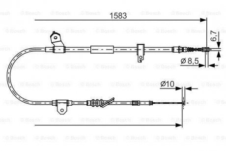 Трос ручного гальма BOSCH 1987482296